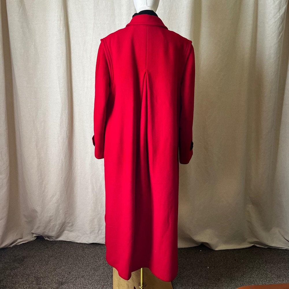 Vintage Salko Salzburg Austrian Loden Wool Coat Red Long L XL